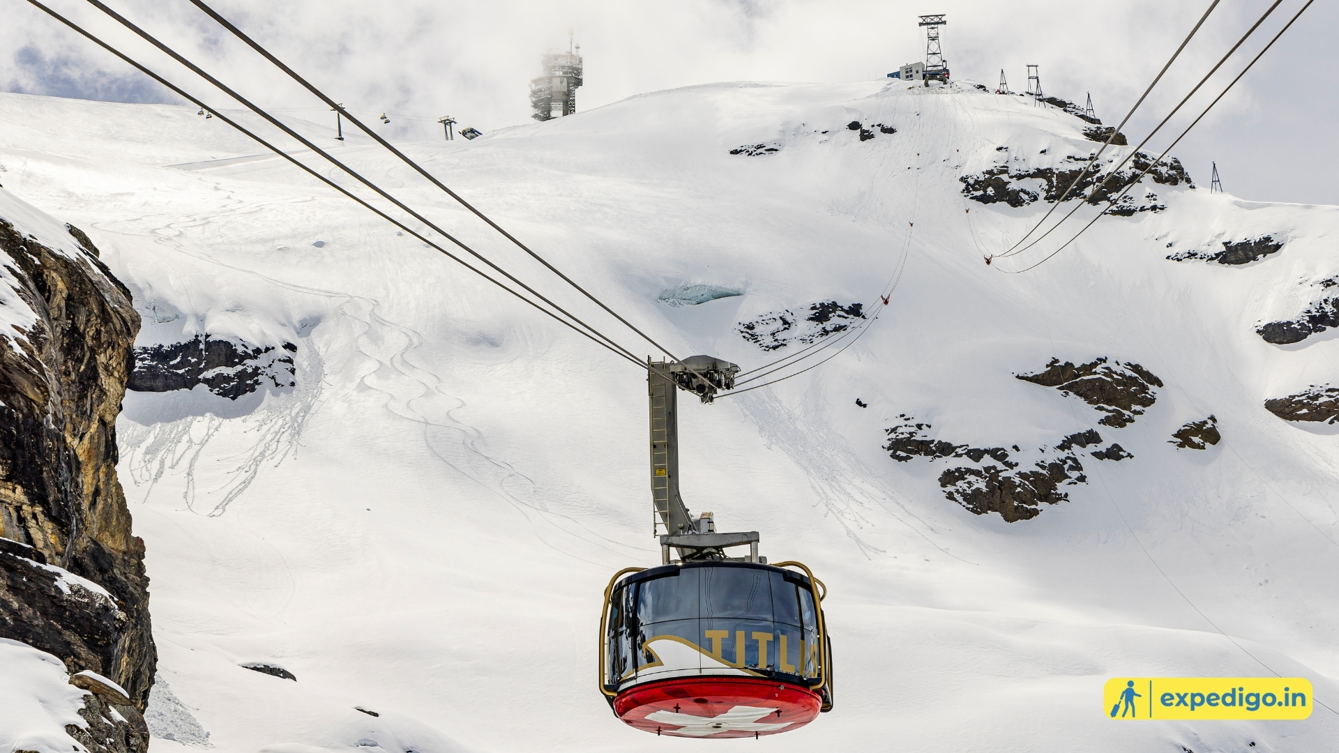 The revolving Titlis RotAir cable car in Switzerland, a highlight of multi-country Europe itineraries.